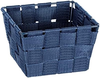 Wenko Adria Mini 23782100 Storage Basket Square Plastic Wicker 14 x 9 x 14 cm Dark Blue