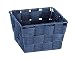 Produktbild WENKO Aufbewahrungskorb Adria Mini Dunkelblau - Badkorb, quadratisch, Kunststoff-Geflecht, Polypropylen, 14 x 9 x 14 cm, Dunkelblau