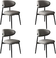 Vista 28 de YVYKFZD Dining Chairs Set, Upholstered Kitchen Chairs, Dining Room Chair with Wooden Legs and Curved Back, Leather Living Room Chair, for Offices