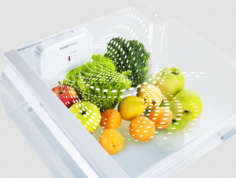 Kit Avviamento Fresh Protect con Ricarica e Panno Microfibra – Filtro Assorbitore Gas Etilene per Frutta e Verdura – Mantiene Freschezza al Frigorifero compatibile con Bosch Siemens Neff