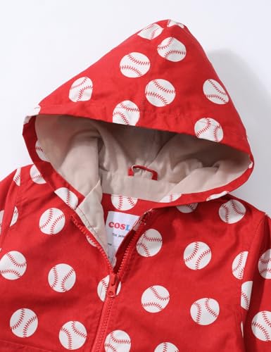 Image of COSLAND Toddler Boys Girls Rain Jacket Waterproof Hooded Raincoat, 2-5T