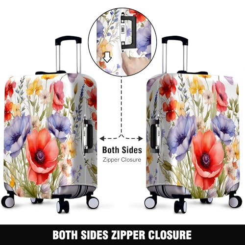 Flowers Luggage Cover Suitcase Protector Travel Luggage Cover Carry on Luggage Cover Washable Baggage Covers for Suitcase Fit 22-24 Inch Luggage2