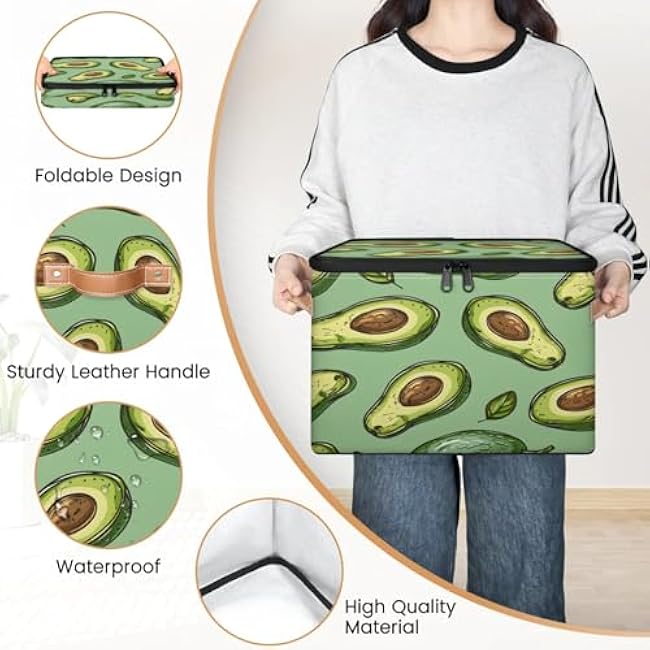 2-Pack Storage bins with lids - 26 quart organizer bins - Collapsible fabric storage bins with sturdy handles and double zipper tops - Versatile for home, toys, dorm rooms