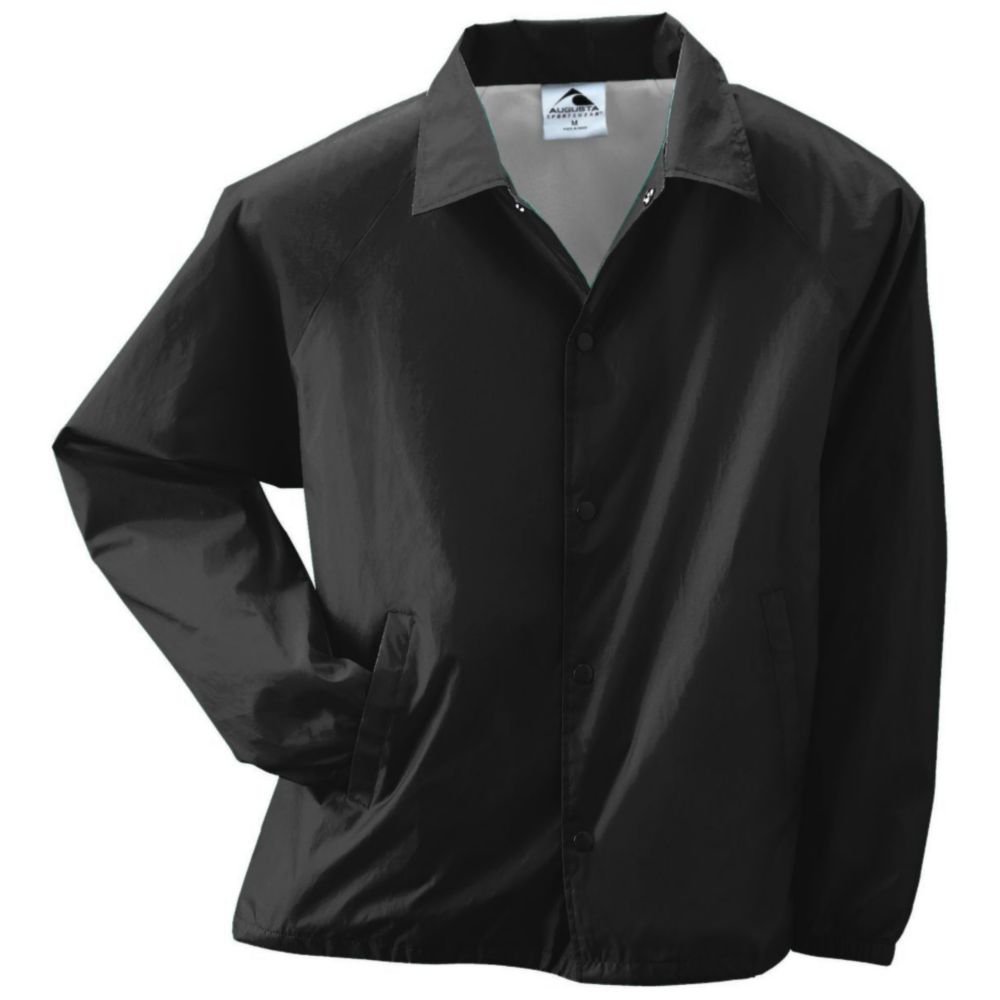 Augusta ActivewearNylon Coach's Jacket/Lined, Black, Medium