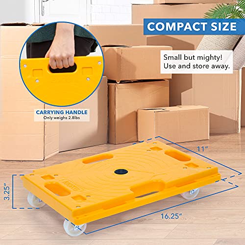 Mount-It! Small Platform Dolly- Securely Holds 220 Pounds | Piano Moving Dolly Also Moves Couches, Fridges, Boxes | Square Dolly Cart Smoothly Rolls Without Harming Floors | 1 Pack And 2 Pack (2 Unit) #TOP3