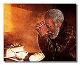 African American Black Daily Bread Man Praying Grace Religious Wall Picture 8x10 Art Print