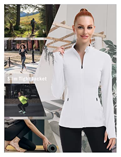 Pinspark Athletic Jackets For Women Full Zip Golf Sport Gym Define Jacket Lightweight Full Zip Running Athletic Jacket With Thumb Holes,Light Blue,Xx-Large #TOP4