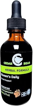 Cedar Bear Womens Daily Liquid Herbal Supplement, 2 Fl Oz | Alcohol-free herbal formula designed to support womens overall reproductive and hormonal wellness.