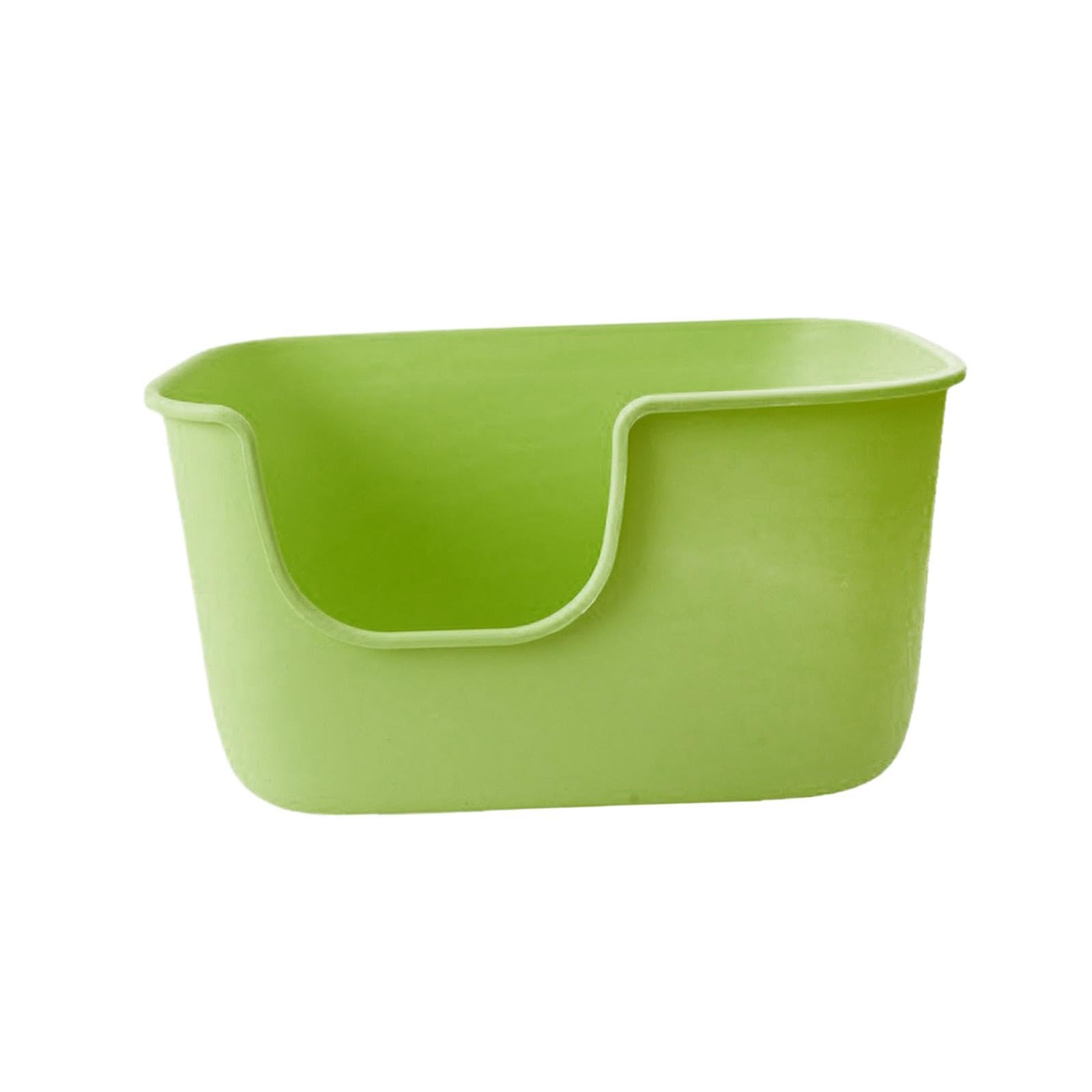 bandeja de arena para gatos, bandeja de arena abierta, ollas para gatito, suministros para mascotas, jaula antisalpicaduras, gran cuenca para conejos (Green)