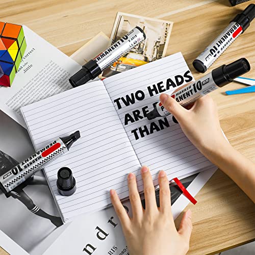 Thenshop 24 Pack Jumbo Size Permanent Markers Bulk Permanent Marker Set Chisel Tip Marker Pens Waterproof Markers For Industrial Use Work On Wood Metal Plastic Stone Glass (Black) #TOP6