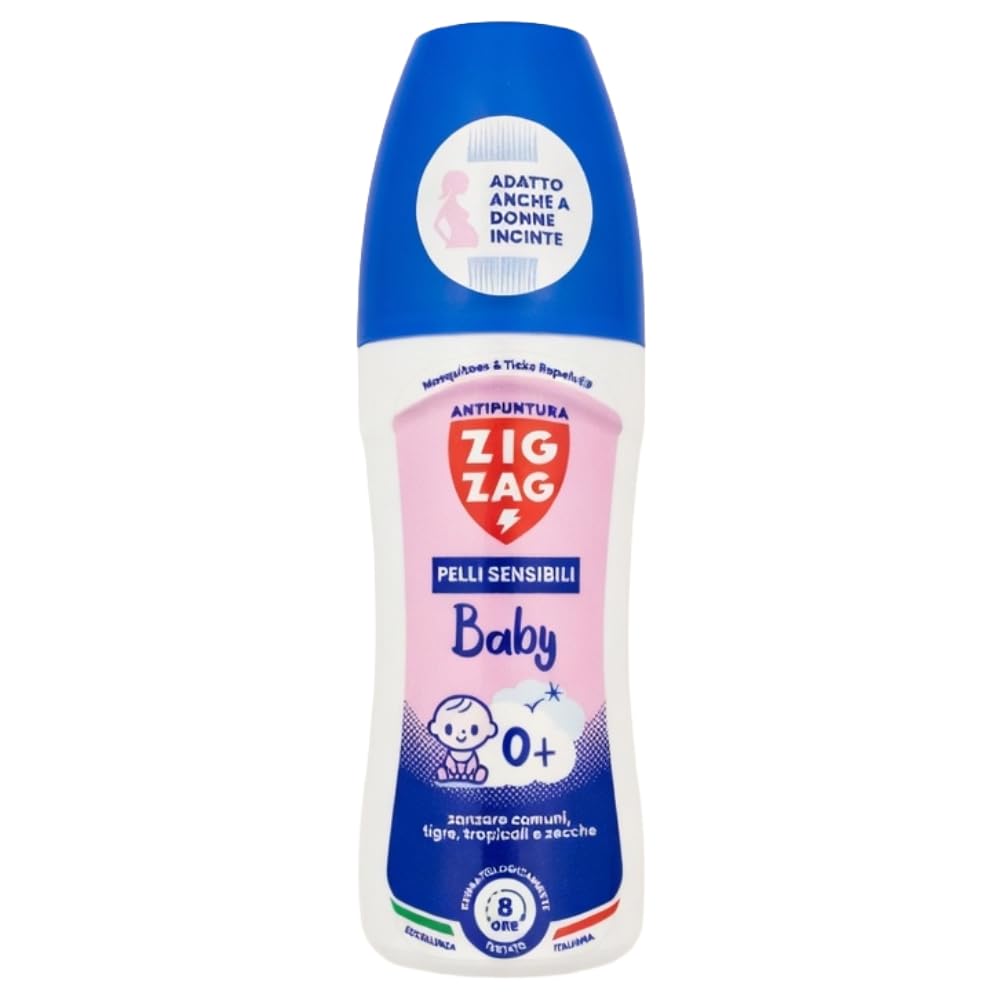 ZIG – ZAG Spray Antizanzare per Bambini e Neonati, Repellente corpo anti zanzare per pelli sensibili, zecche e tafani, senza profumo, 100 ml
