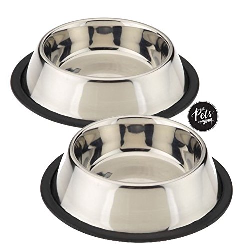 Image of The Pets Company Stainless Steel Dog Feeding Bowl, Small Dogs (Set of 2)