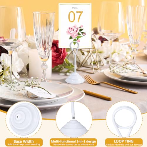 Image of 12 Pcs Table Number Holders-Metal Place Card Holders Table Number Stands Tabletop Sign Stands for Photos, Menu, Memo, Notes, Wedding, Restaurant, Banquet, Birthday(2.4 inch X 4.3 inch,White)