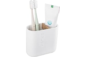 Toothbrush Holder, Bamboo Electric Toothbrush Holder Toothpaste, Floss, Razor Organizer
