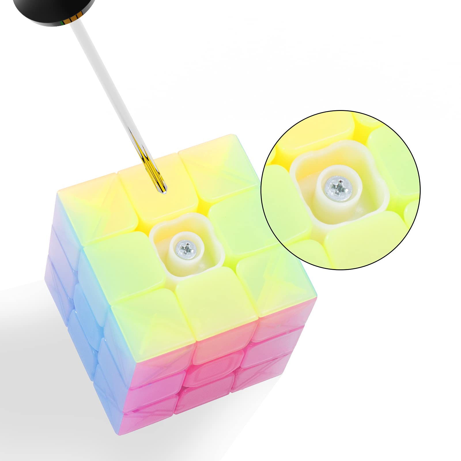 ROXENDA Cube Magique 3x3, Coloré Cube de Vitesse 3x3 Speed Cube (Pente ROXENDA Cube Magique 3x3, Coloré Cube de Vitesse 3x3 Speed Cube (Pente