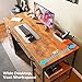 Huuger Computer Desk with 6 Drawers, Office Desk with Shelves, Reversible Gaming Desk, Corner Desk with Storage, Work for Home Office, Study, Living Room, 47inch, Rustic Brown