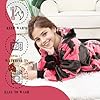cow print Pink Wearable Blanket Hoodie 6-13 Year Old - Cozy Soft Fleece Flannel Hot Pink Hooded Sweatshirt Blanket, Christmas/Birthday Gifts for Teens Girls #4