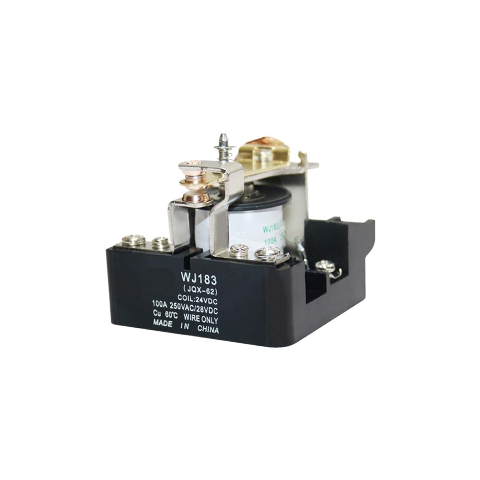 BALYDLUL JQX-62 spdt 24 vdc 220 vac relay 12VDC High Power relay 30A 100A Electronmagnetic Relay with WJ183(Normal Open,24VDC)
