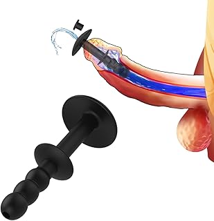Penis Plug Silicone Urethra Sound,Penis Plug Soft Hollow Multiple Beads Urethra Dilators, Urethral Masturbation Stick Catheter Sound Male Stimulation Sex Toy for Men (Large)