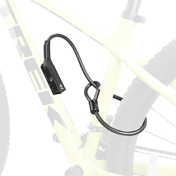 BV Bike Lock, Double Lock Cylinder Mount, 10 x70cm Cable, Anti-Theft Coiling Cable Lock for Bicycle Made in Japan