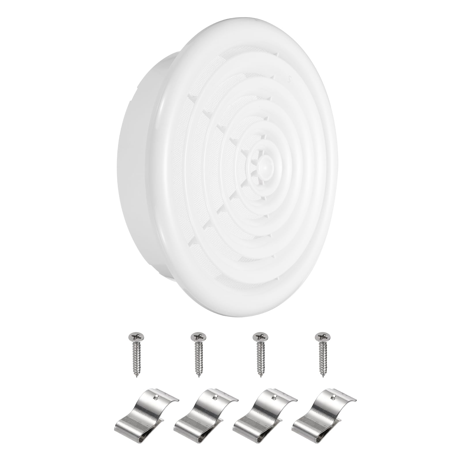 Grille de ventilation ronde 20 cm diffuseur d'air ABS blanc pour plafond et mur