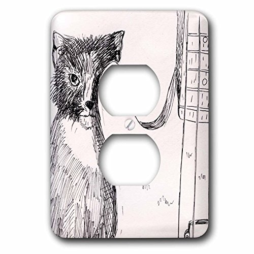 Cache de prise 2 prises chat basse electrique pour sublimer le salon des passionnes de musique
