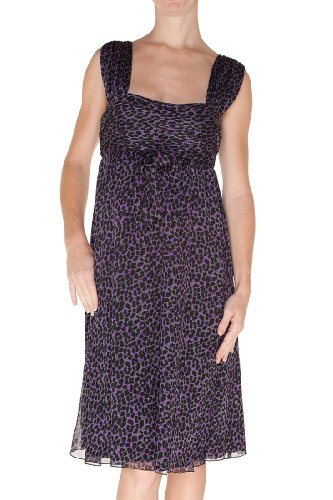 Armani Collezioni Purple Silk Knee Length Dress, 4, Purple