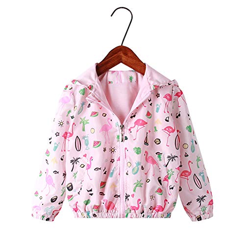 Feidoog Kids Baby Toddler Girls Cartoon Spring Fall Outerwear Windbreaker Zipper Hooded Jackets Coat,Pink Flamingo,1-2T Feidoog Kids Baby Toddler Girls Cartoon Spring Fall Outerwear Windbreaker Zipper Hooded Jackets Coat,Pink Flamingo,1-2T