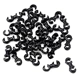 MY MIRONEY Bicycle Rotating S-Hook Cable Clips Black Plastic Brake Cable Clips Housing Hose Guide Clamps Pack of 30