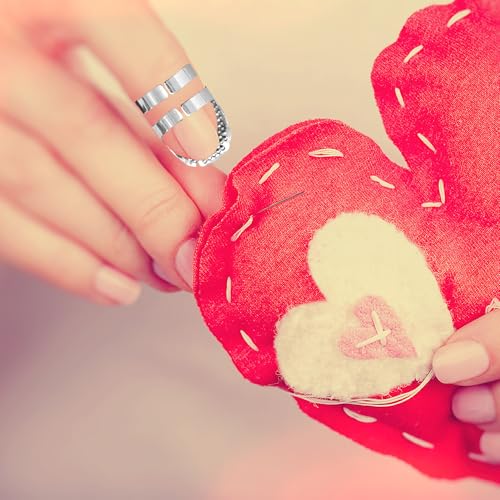 Dedal Sashiko - 2 peças de anéis ajustáveis de dedais kits de agulhas Sashiko, dedais para costura m