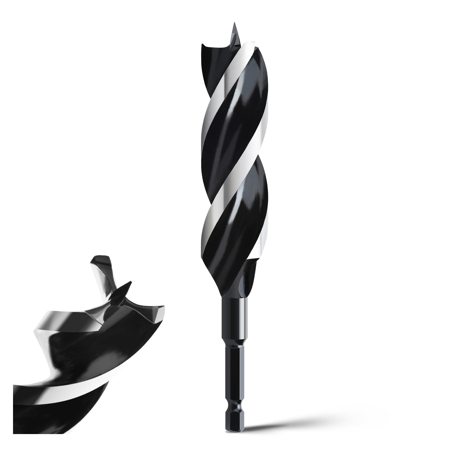 25x155mm Holzbohrer Holzschlangenbohrer für Weichholz, Hartholz mit Zentrierspitze und E 9.5 Schaft