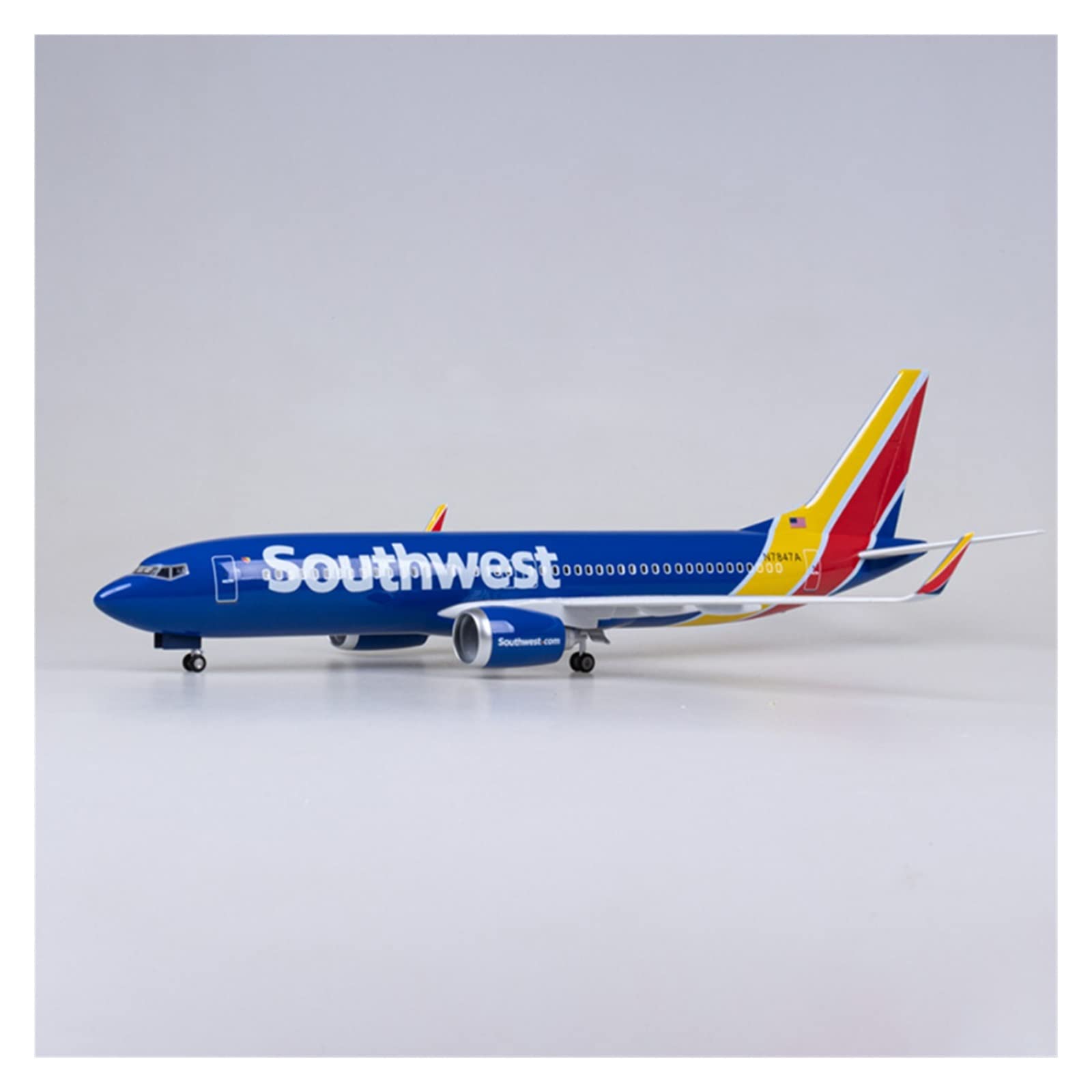 Modello di Aeroplano 1/85 Adatto per 737-700 B737-700 luci e Ruote per Aerei Modello in Resina plastica Modello di Aereo in Scala Giocattolo(A)