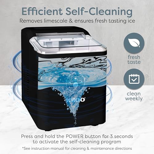 Image of Igloo Countertop Nugget Ice Maker, Produces 30 Pounds Daily First Batch in 8 Minutes, 1.75-Capacity Removable Basket and 1.5-Quart Water Tank, Automatic Cleaning, Black