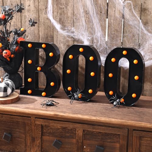 Halloween Decorations-3 Marquee Light up Letters "BOO" Decorative Sign | Halloween Decor for Kitchen Tabletop Fireplace Mantel Party Indoor - image 4