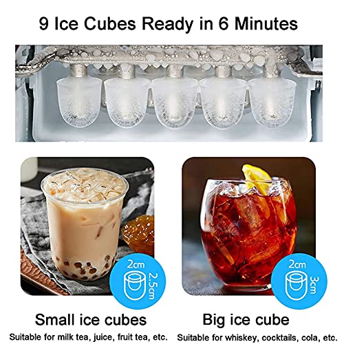 Máquina de Hielo de Mostrador 33 Libras en 24h 9 Cubos en 8 Minutos miniatura 3