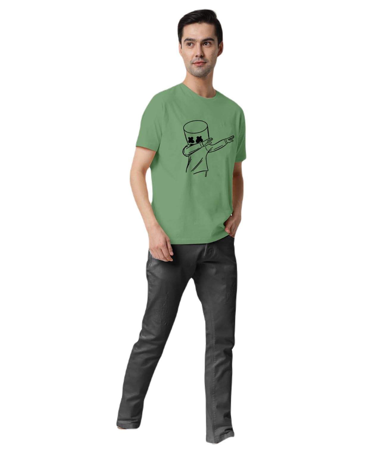 Boostrix Men's Printed Polycotton Relaxed Fit Short Sleeves Casual Lightweight Comfortable T-Shirt (B-F-601588)