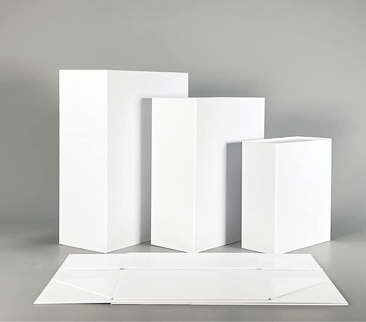 REDDOTGIFT® Pack of 5 White Color Flat Cardboard Boxes, 22 * 16 * 10cm Magnet Boxes, for Gifts, Packing, Easy To Fold Style (White, 22 * 16 * 10cm (5 pcs))