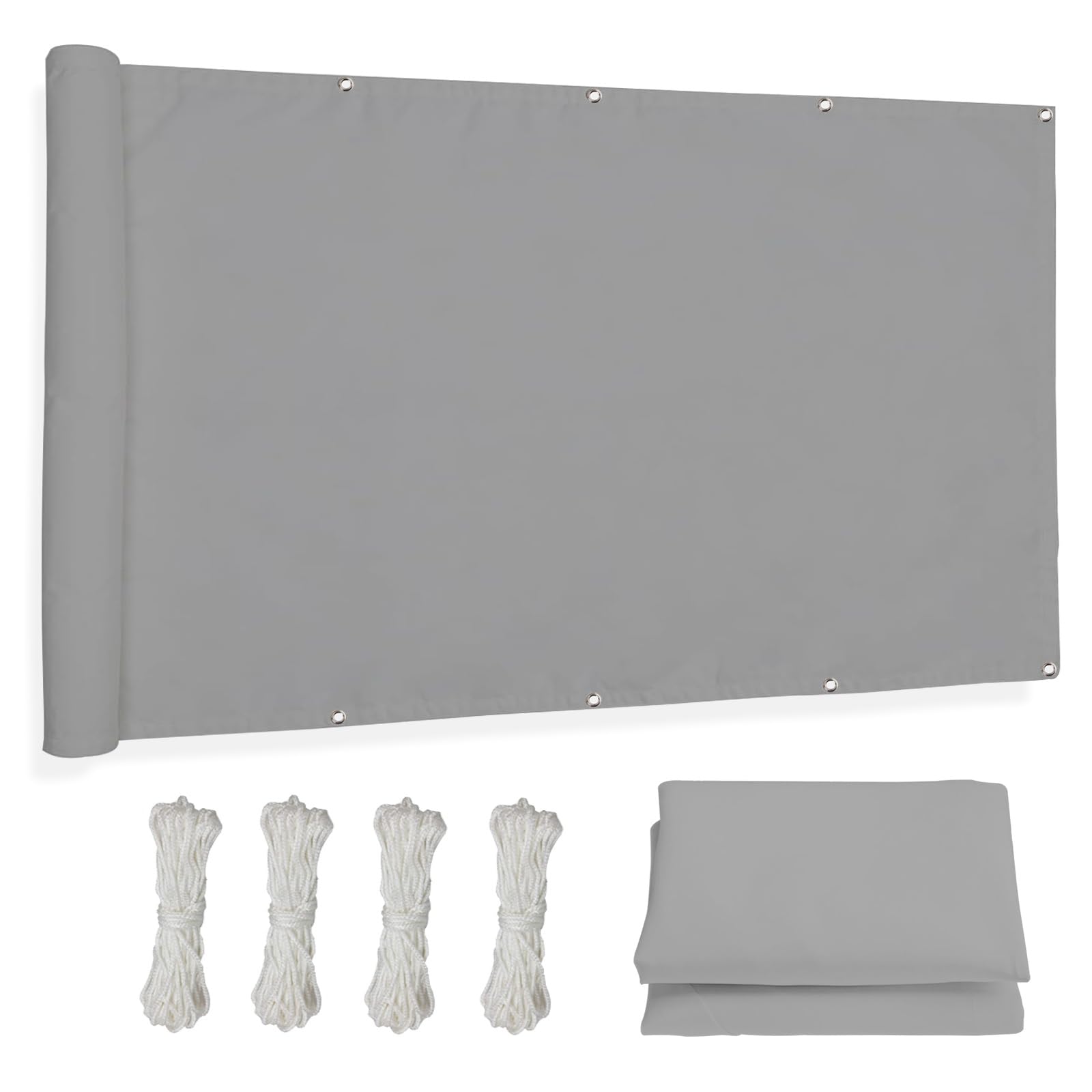 Voile d'ombrage jardin 1.7 x 1.8 m gris clair pour extérieur