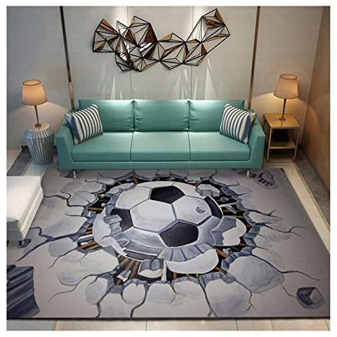 qazwsx Football 3D Printed Carpet Cute Kids Room Decor Carpets Child Play Crawl Area Rugs Soft Flannel Memory Foam Home Large Mat (Color : 1, Size : 40x60cm) Cover