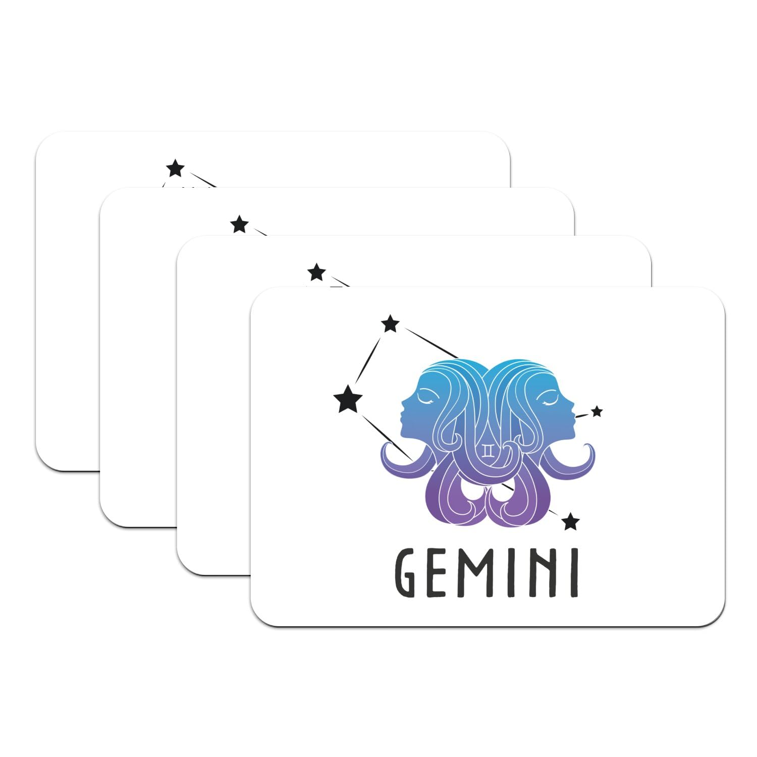 Coffret de 4 sets de table astrologie Gémeaux grand format cadeau idéal zodiaque