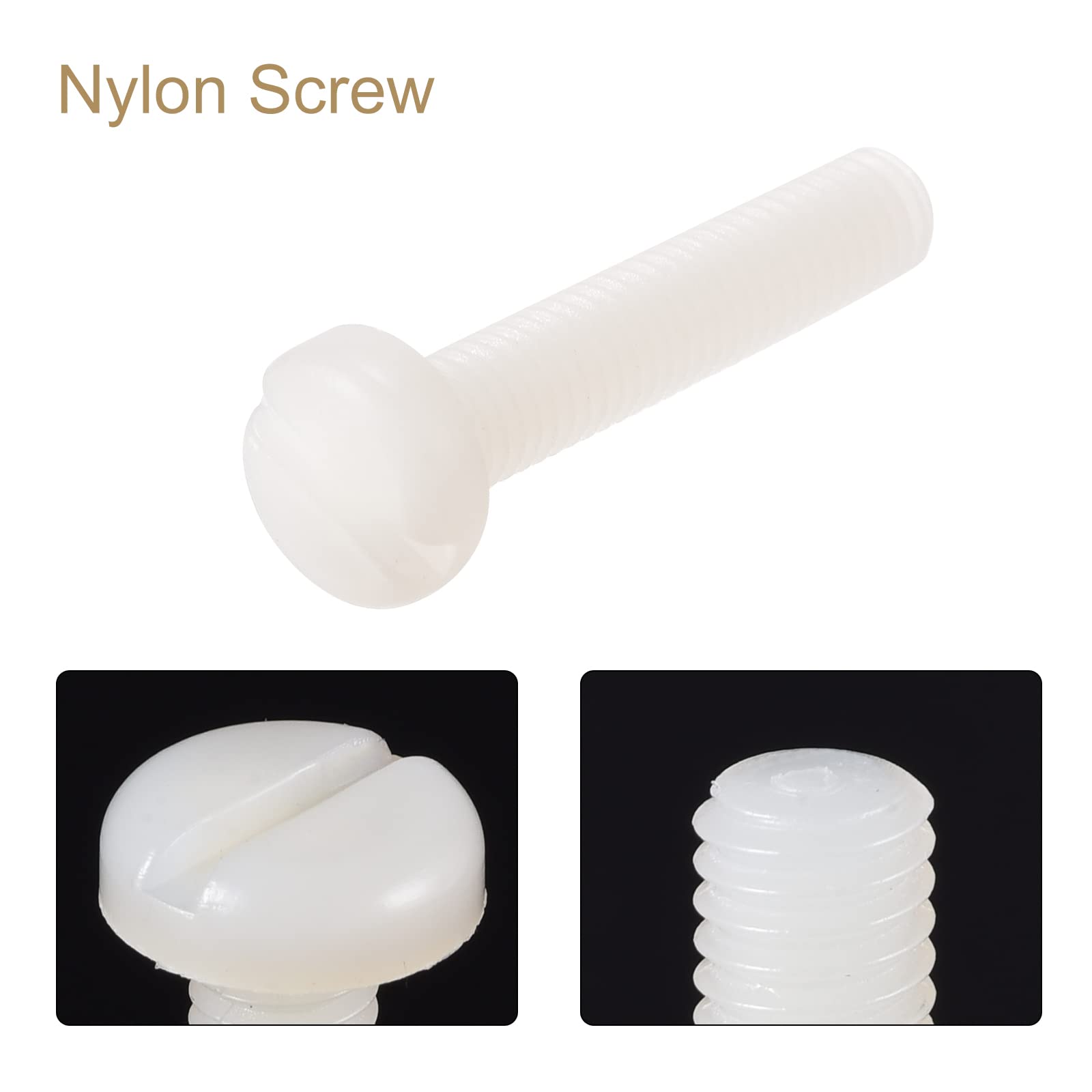 Tornillos De Nylon M6 X 25 Mm - Cabeza Plana Ranurada, Pack De 32 Piezas, Aislantes Y Anticorrosión