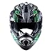 1Storm Adult Motocross Helmet Off Road MX BMX ATV Dirt Bike Mechanic HGXP14B Skull Green