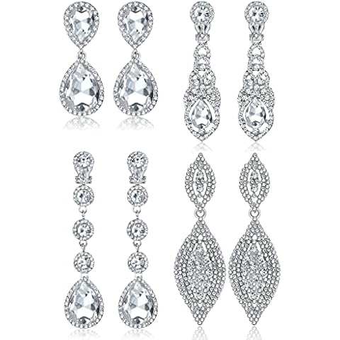 Jstyle 4 Pairs Clip on Earrings for Women Cover