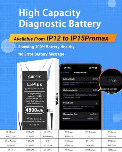 Image of Diagnostic Battery for iPhone 15Plus No Pop-up Unknown Part Warning