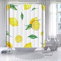 Daesar Rideau De Douche Tissu Anti Moisissure, Rideau De Bain 150x180cm Impermeable Lavable Rideaux Douche Polyester Fleurs Et Abeilles, Gris Jaune