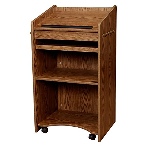 Oklahoma Sound - 600-MO Aristocrat Floor Lectern, Medium Oak - Thumbnail 5