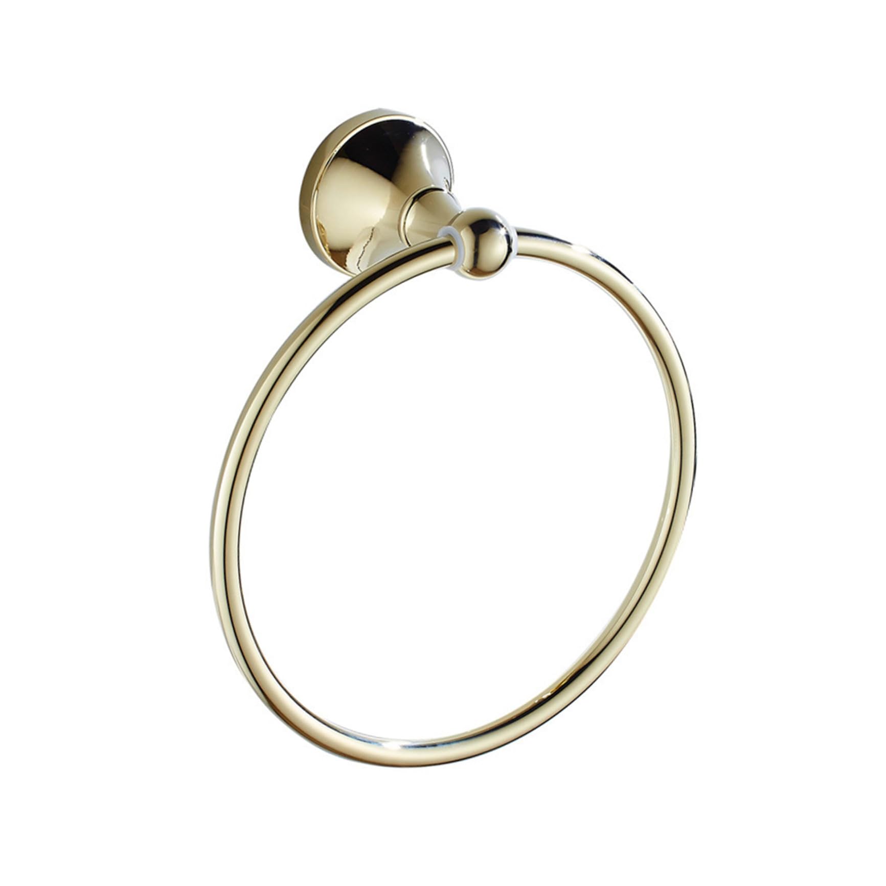 Anello Porta Asciugamano Rotondo in Ottone Placcato Oro | Finitura Anticata Spazzolata, per Casa e Scuola, Stile Elegante e Semplice