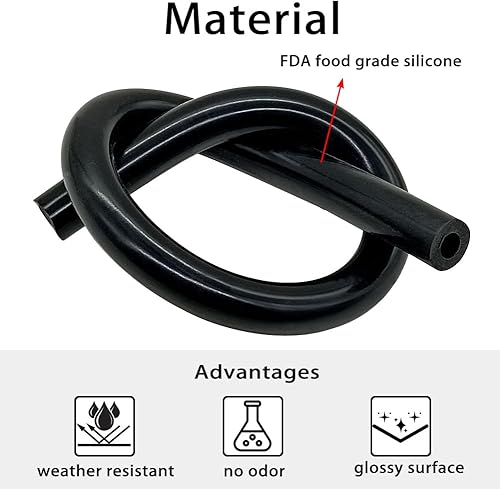 Miniatura 3 de JoyTube Manguera de vacío de silicona de 18 pulgadas, línea de tubería automotriz, tubo negro universal, tubo negro de alta temperatura, tubo de