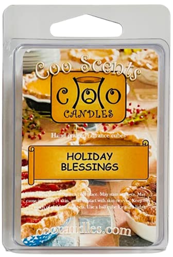 6 Pack Highly Scented Soy Blend Wickless Candle Wax Bar Melt Cubes - Frosty Pine, Spiced Cranberry, Cookies For Santa, Buttered Gingerbread, Holiday Blessings, And Christmas Spice #TOP4