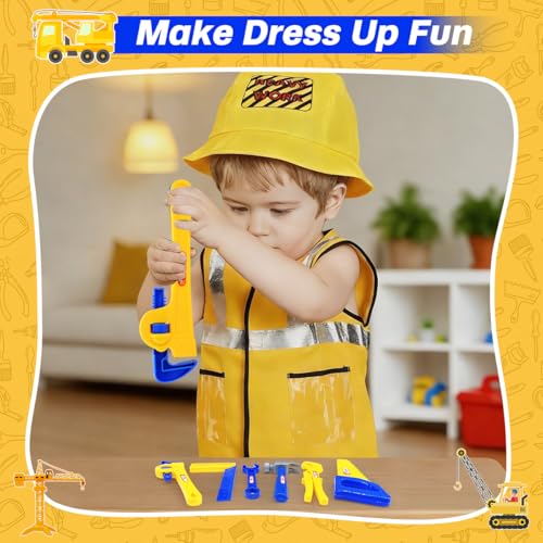 Disfraz completo de obrero para niños y niñas miniatura 3